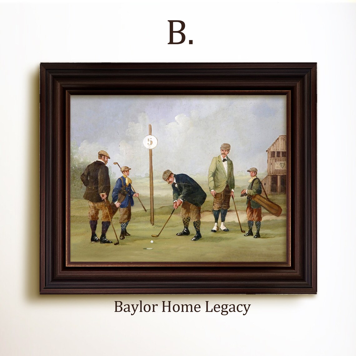 Golfers Oil Painting Wall Art Print, Fine Art - Image 4