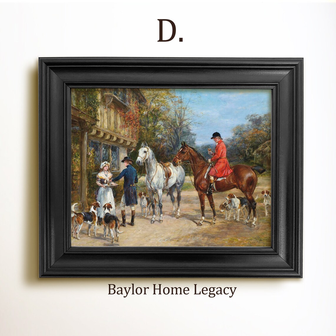 Fox Hunting Scene, English Equestrian Oil Print - Image 2