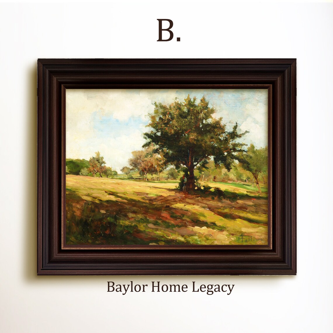 Vintage Countryside Landscape Oil Painting Art Print - Image 4