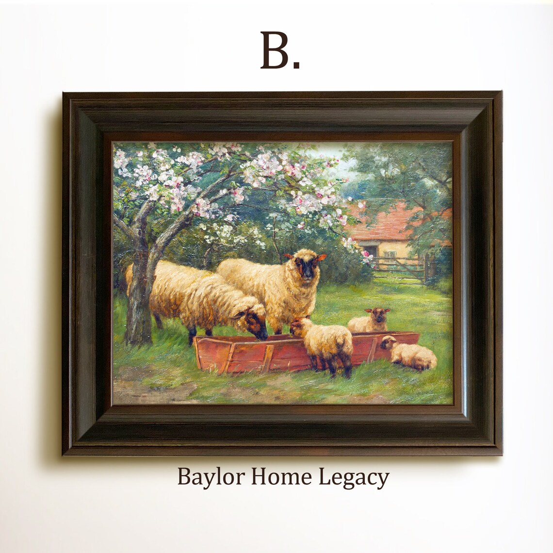 Sheep Antique Oil Painting-Style Wall Art Print - Image 4
