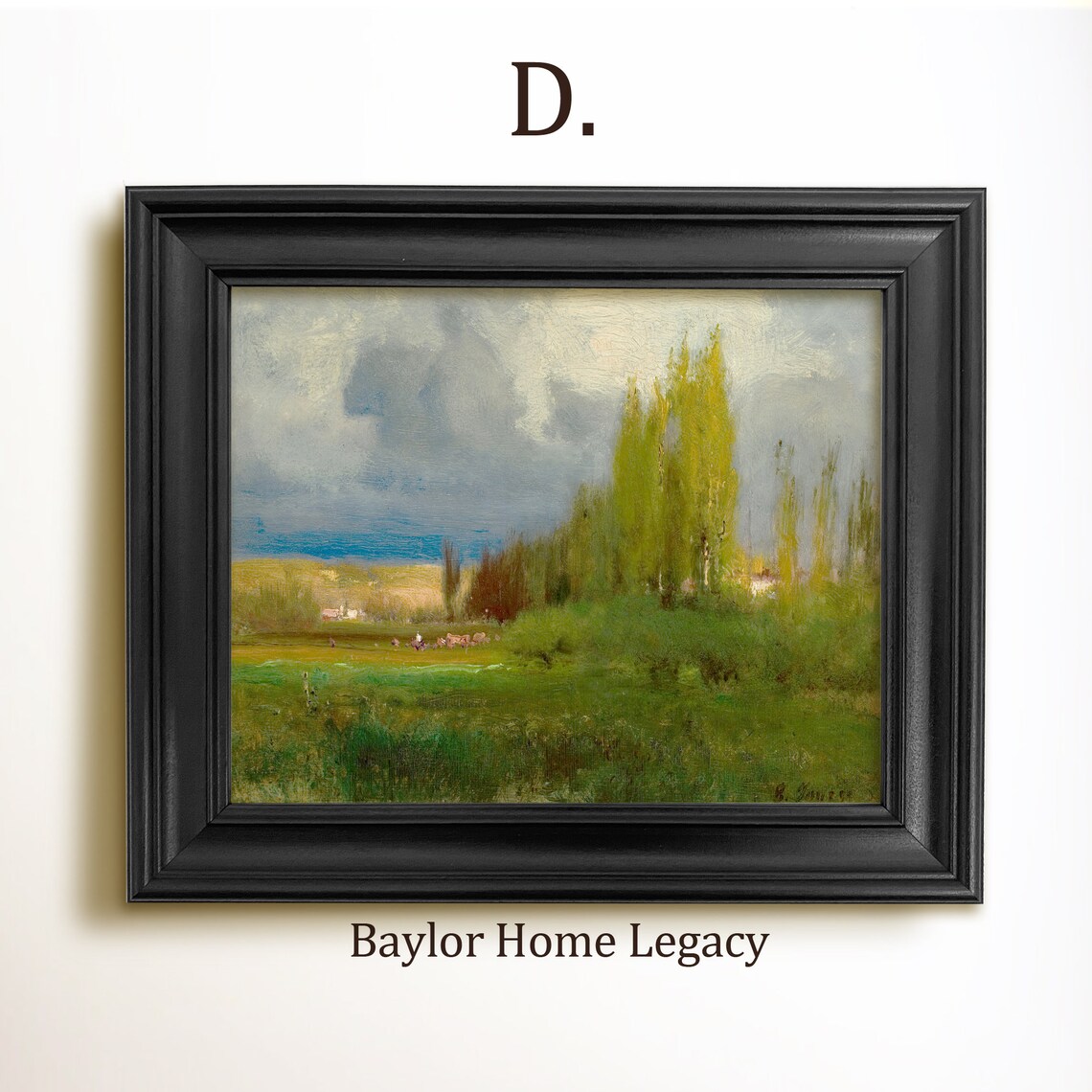 Abstract Landscape Oil Painting, Vintage Cottage Art Print - Image 2