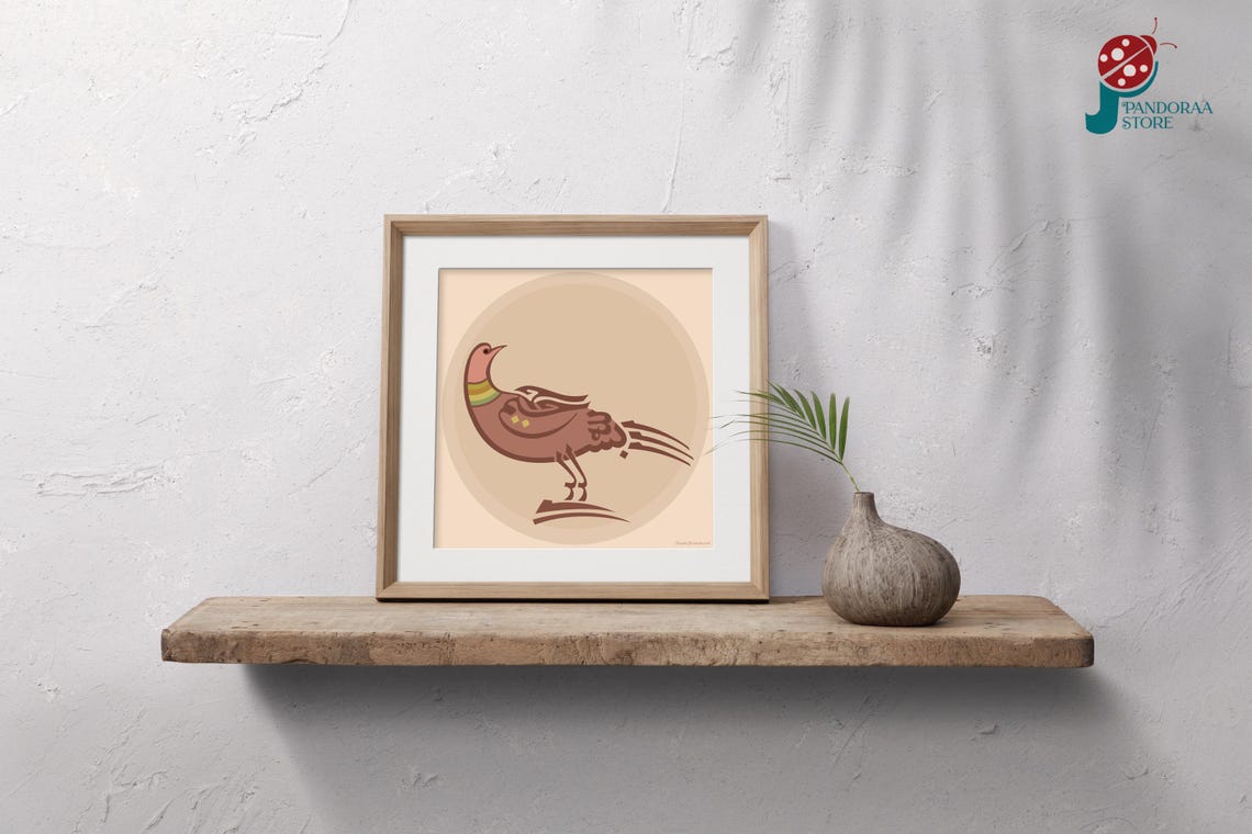Folk Art Bird Wall Art Brown Beige Animal Poster Traditional Animal Home Gift Poster I Jpg Art For Living Room Home Gift - Image 5