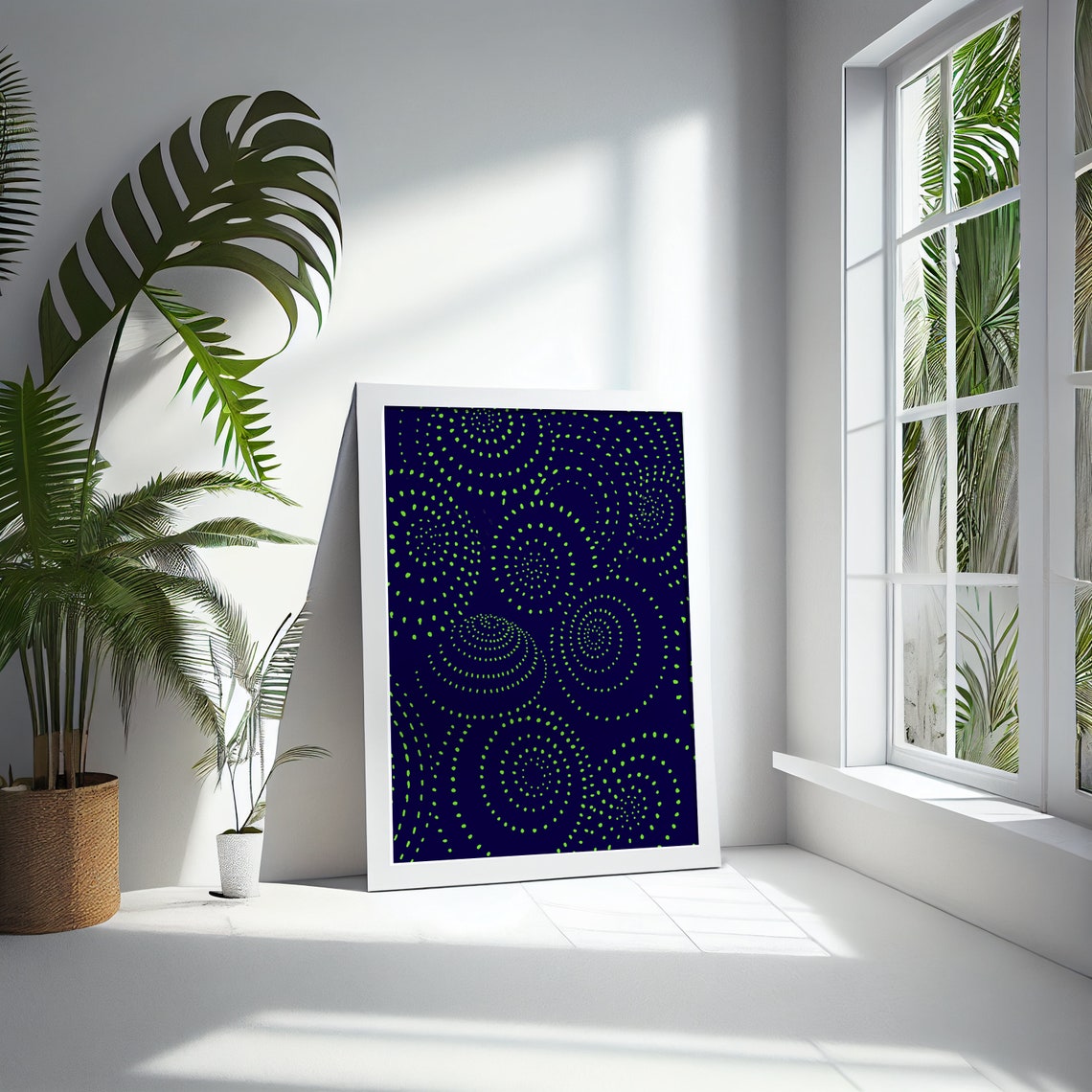 Navy Blue Spiral Wall Art Boho Circle Wall Decor Dark Tones Geometric Abstract Print Jpg Modern Art - Image 5
