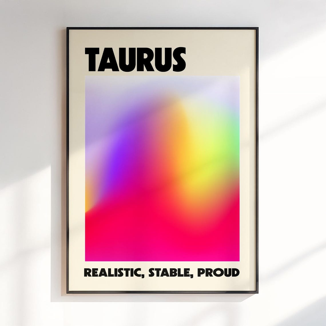 Taurus Zodiac Sign Realistic Stable Proud Aura Gradient Poster