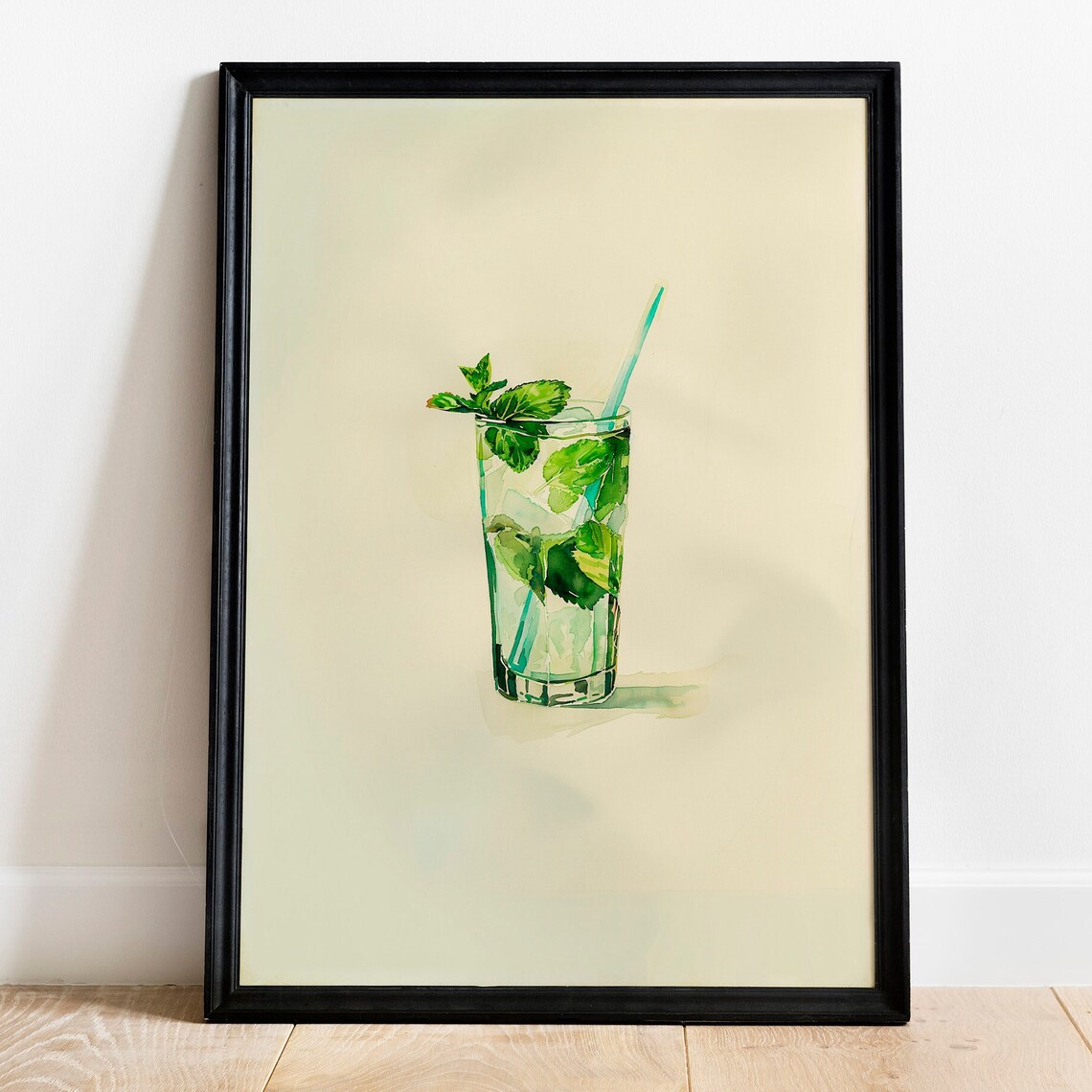 Mojito Cocktail Vintage Retro Minimalist Poster