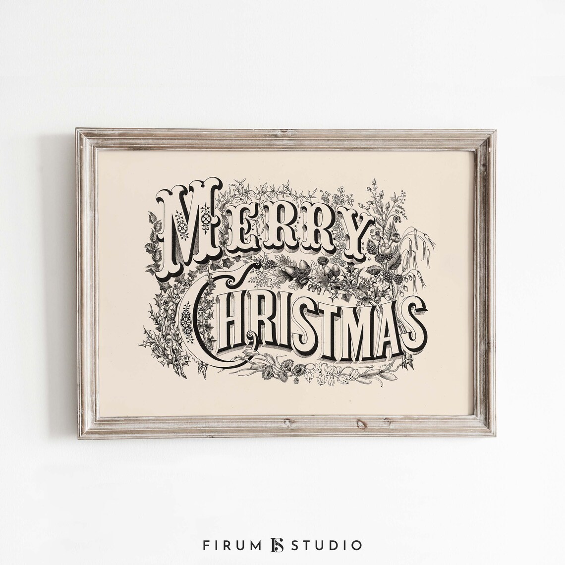 Vintage Christmas Retro Neutral Holiday Art Print - Image 2
