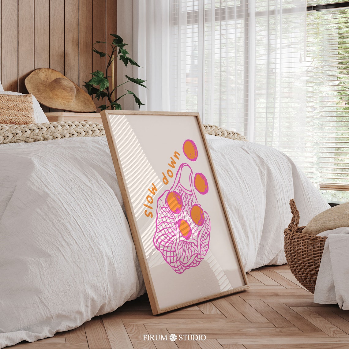 Slow Down Oranges Tote Bag Positive Quote Kitchen Aesthetic Poster - Image 2