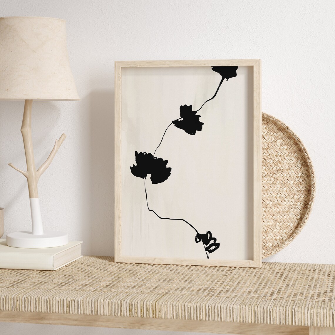 Minimal Botanical Abstract Floral Art Print