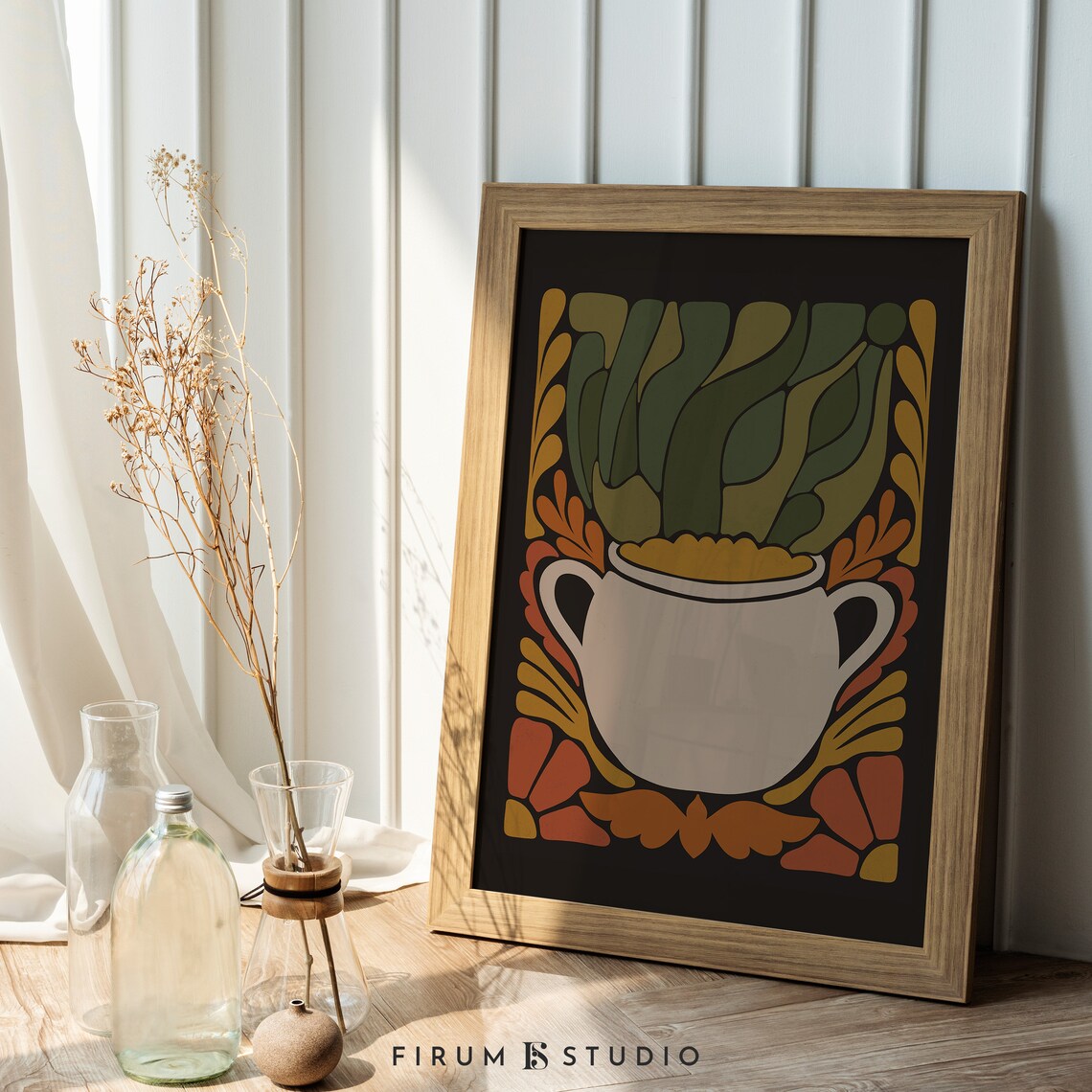 Dark Boho Cauldron Autumn Botanical Witchy Halloween Statement Wall Poster - Image 2