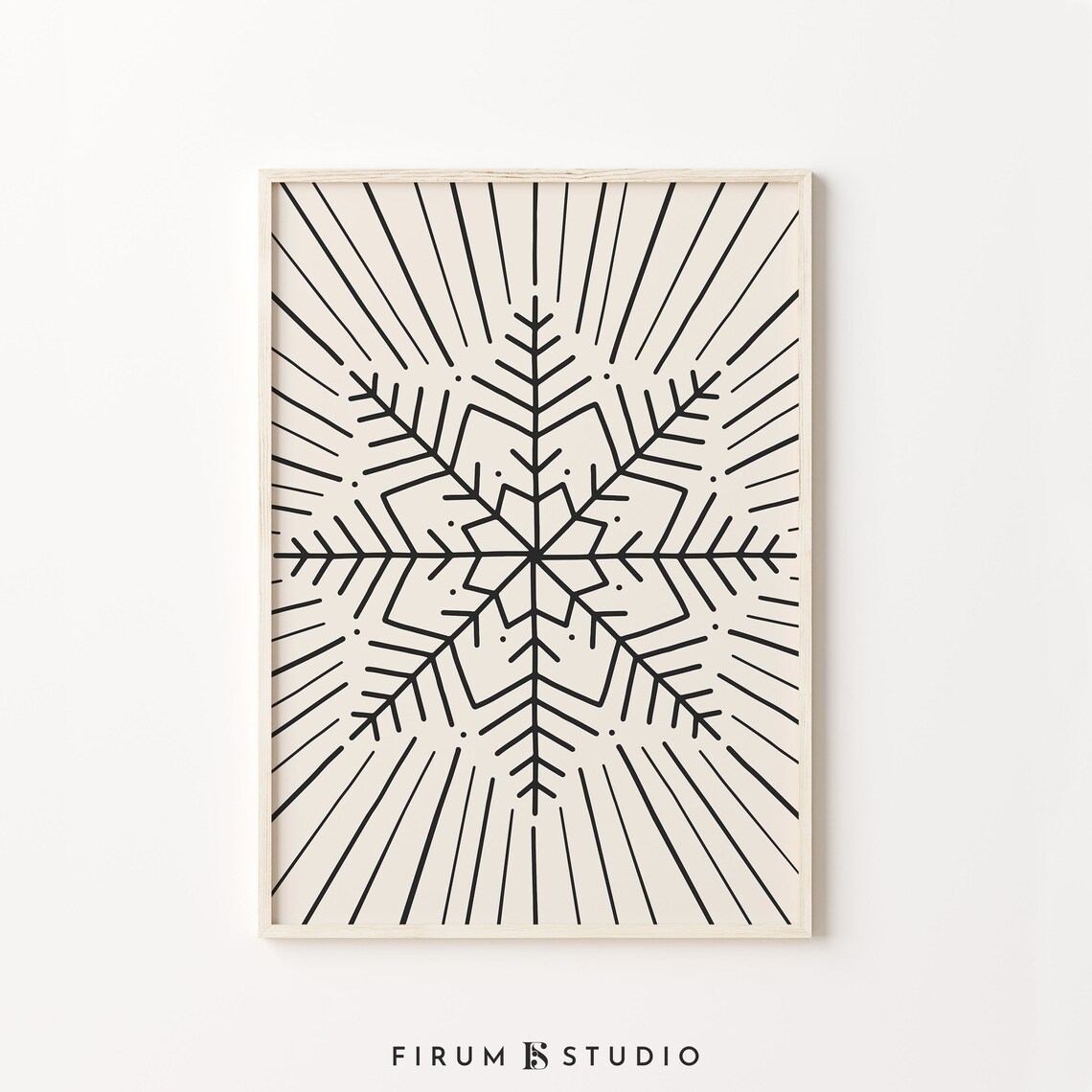 Minimalist Neutral Christmas Art Print, Modern Decor - Image 2