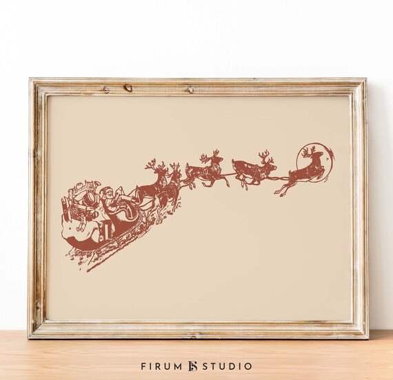 Retro Christmas Vintage Holiday Decor Art Print