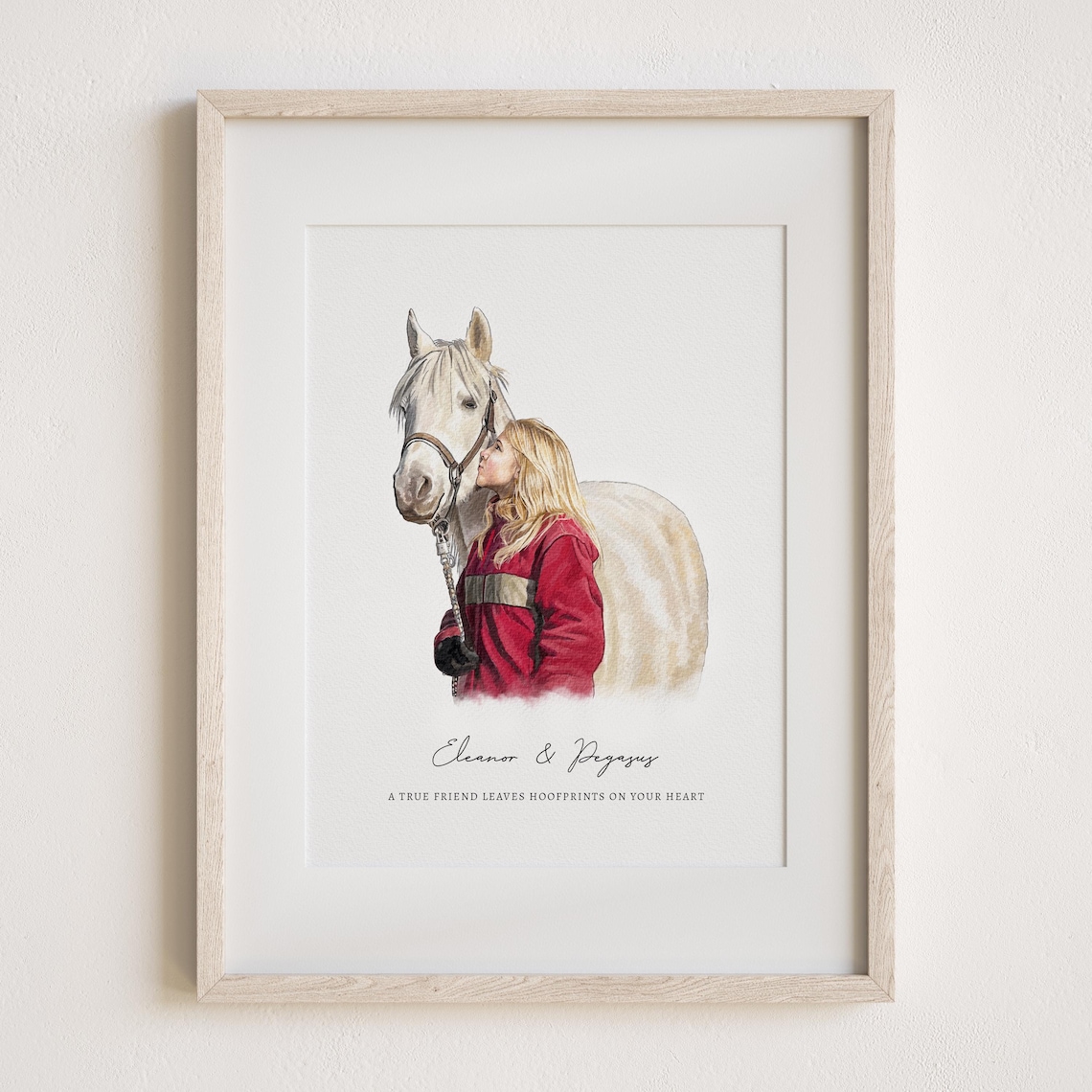 Personalized Horse Portrait Painting, Equestrian Gift