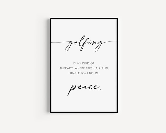 Golfing Is My Kind Of Therapy Fresh Air Simple Joys Golf Gift Poster