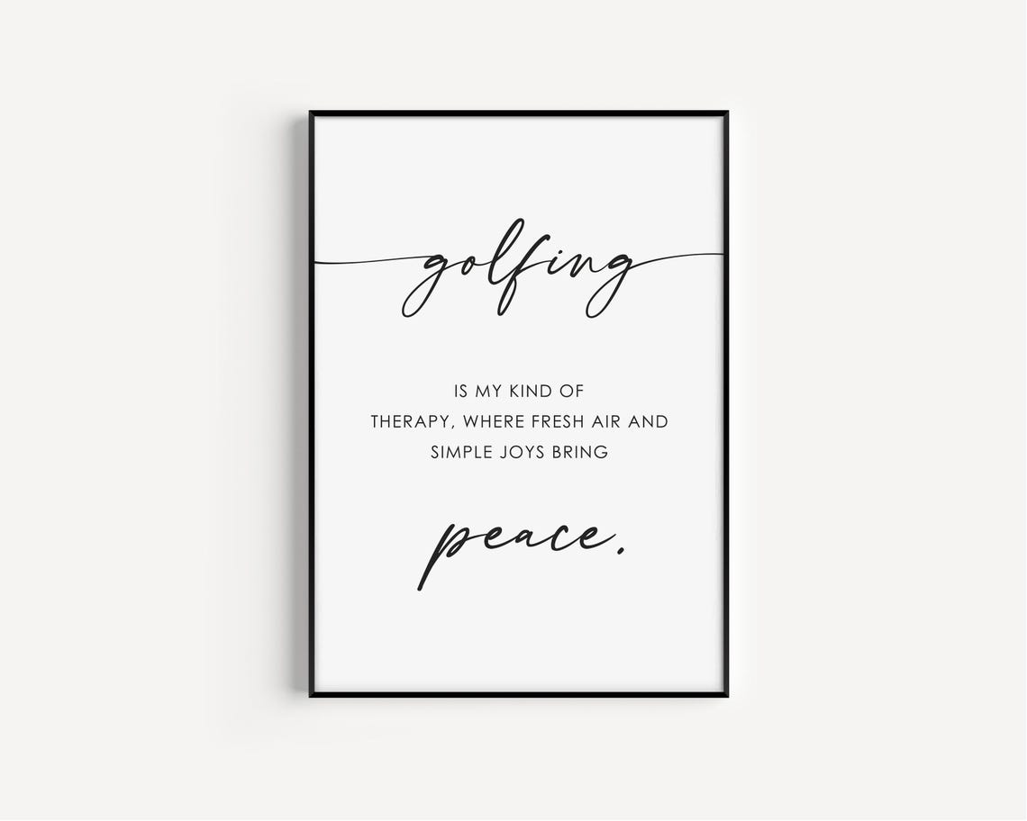 Golfing Is My Kind Of Therapy Fresh Air Simple Joys Golf Gift Poster