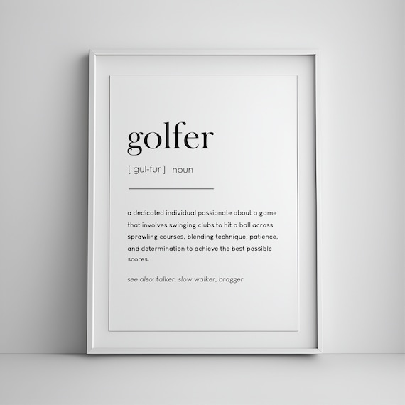 Golfer Definition Dictionary Art Funny Golf Lover Gift Poster