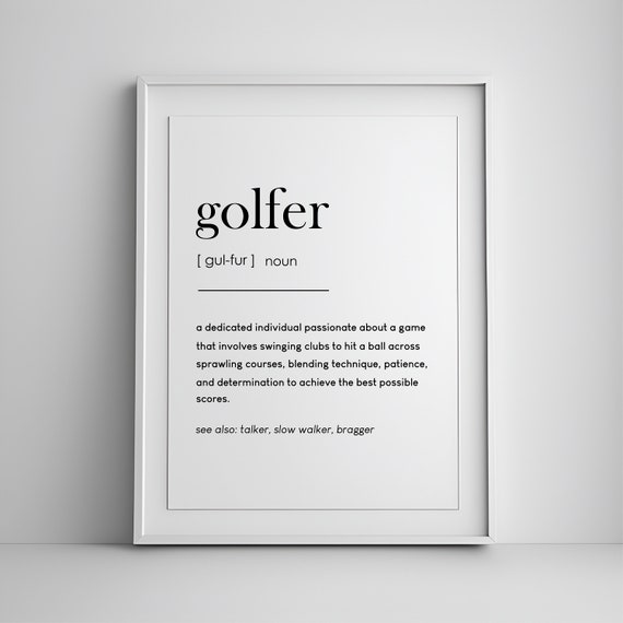 Golfer Definition Print Golf Lover Gift Gifts For Men Wall Art