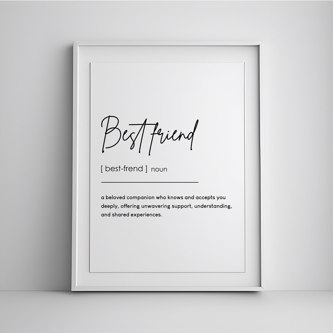 Best Friend Definition Gift, Friendship Quote Poster