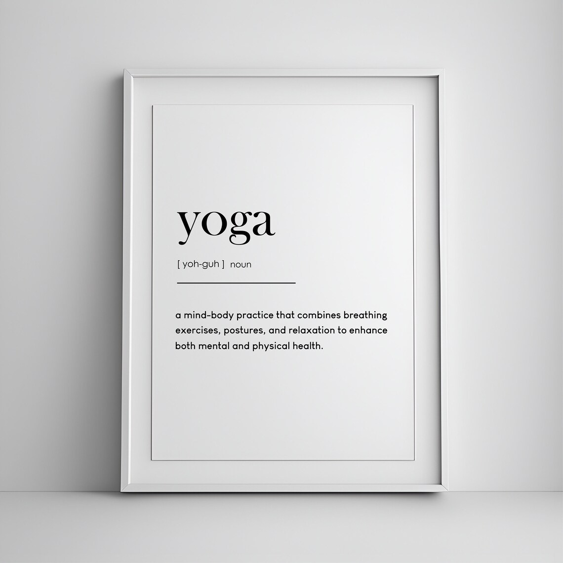 Yoga Definition Sign, Namaste Meditation Art Print