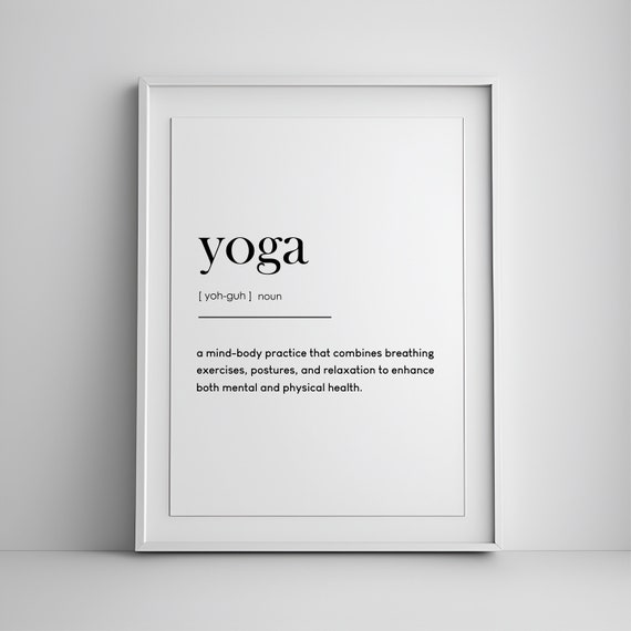 Yoga Definition Sign, Namaste Meditation Art Print