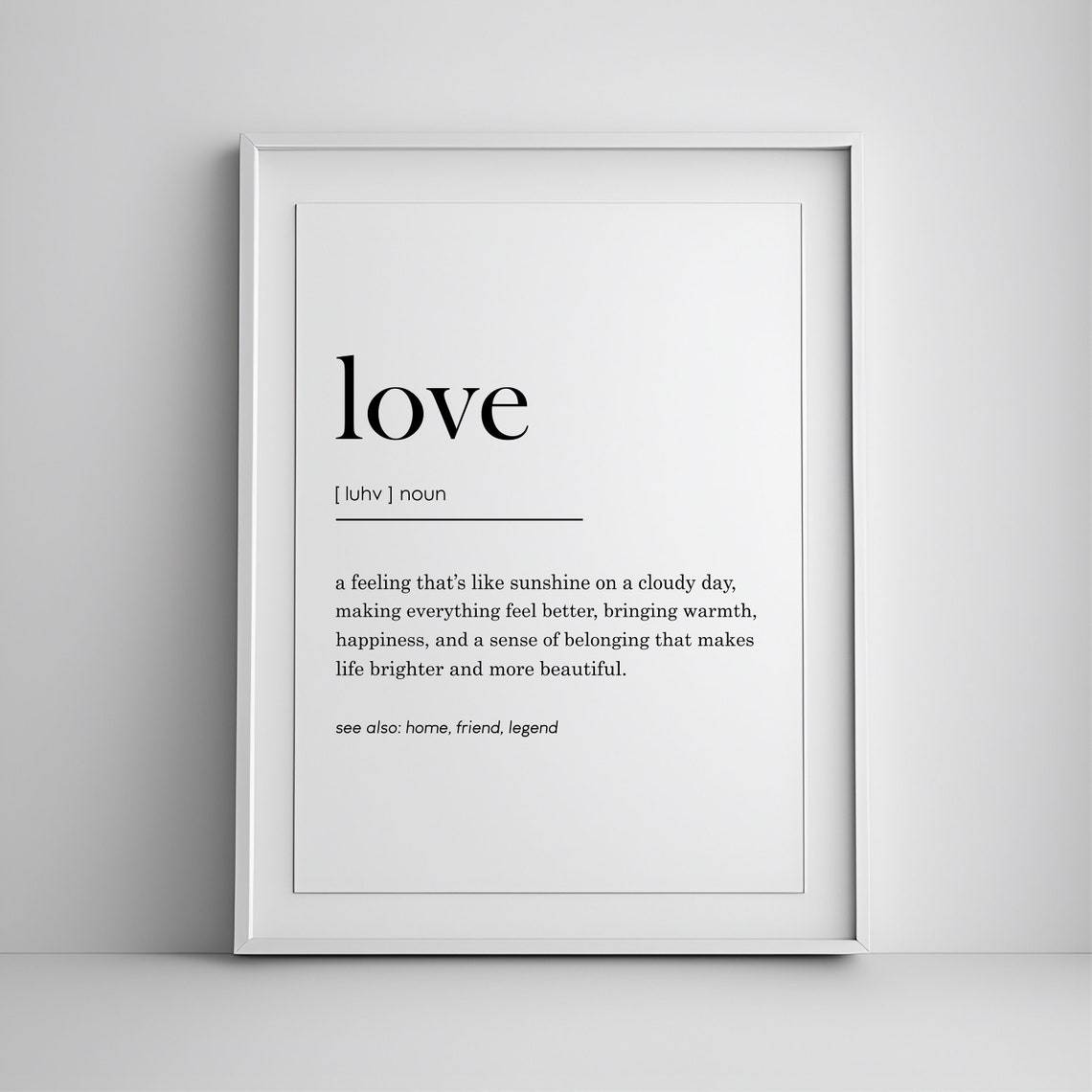 Love Definition Print Romantic Wall Art Home Decor Gift For Husband Minimalist Poster Sign