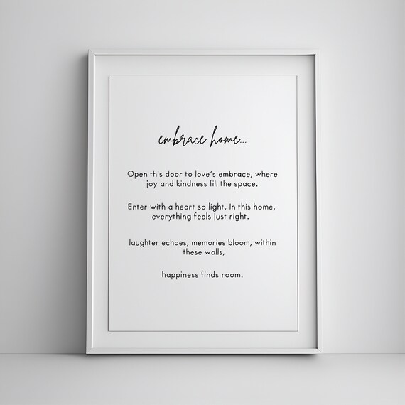 Home Decor House Print, Inspirational Quote