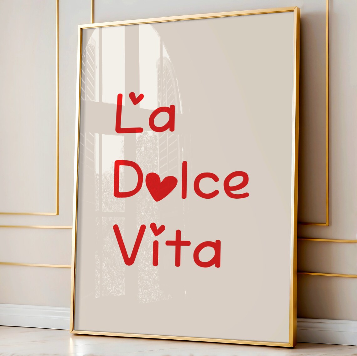 Italian Quote Minimalist Heart Art Print
