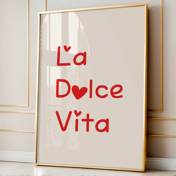 Italian Quote Minimalist Heart Art Print