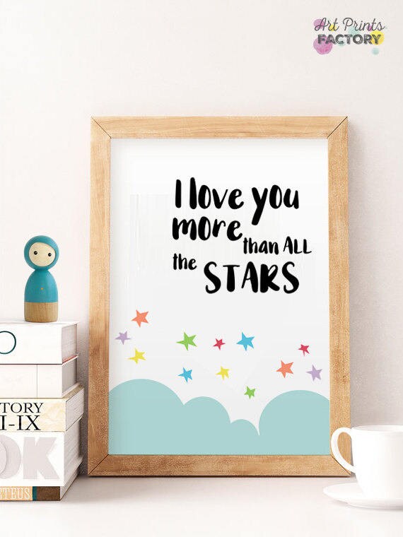 I Love You More Nursery 11x14 Inch Quote Print Art Typography