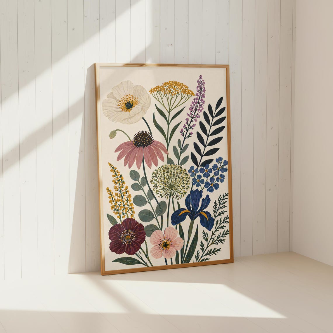 Scandinavian Wildflower Botanical Cottagecore Floral Nature Poster