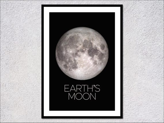 Explore Earths Moon Detailed Solar System Poster Educational Space Wall Art