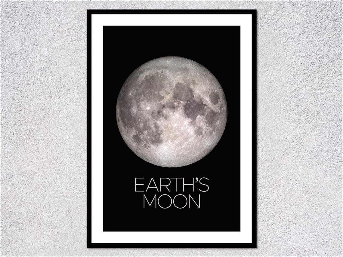 Explore Earths Moon Detailed Solar System Poster Educational Space Wall Art