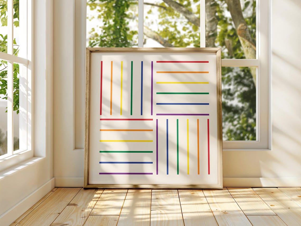 Square Pride Wall Art Lgbtqia Wall Art Rainbow Stripes - Image 4