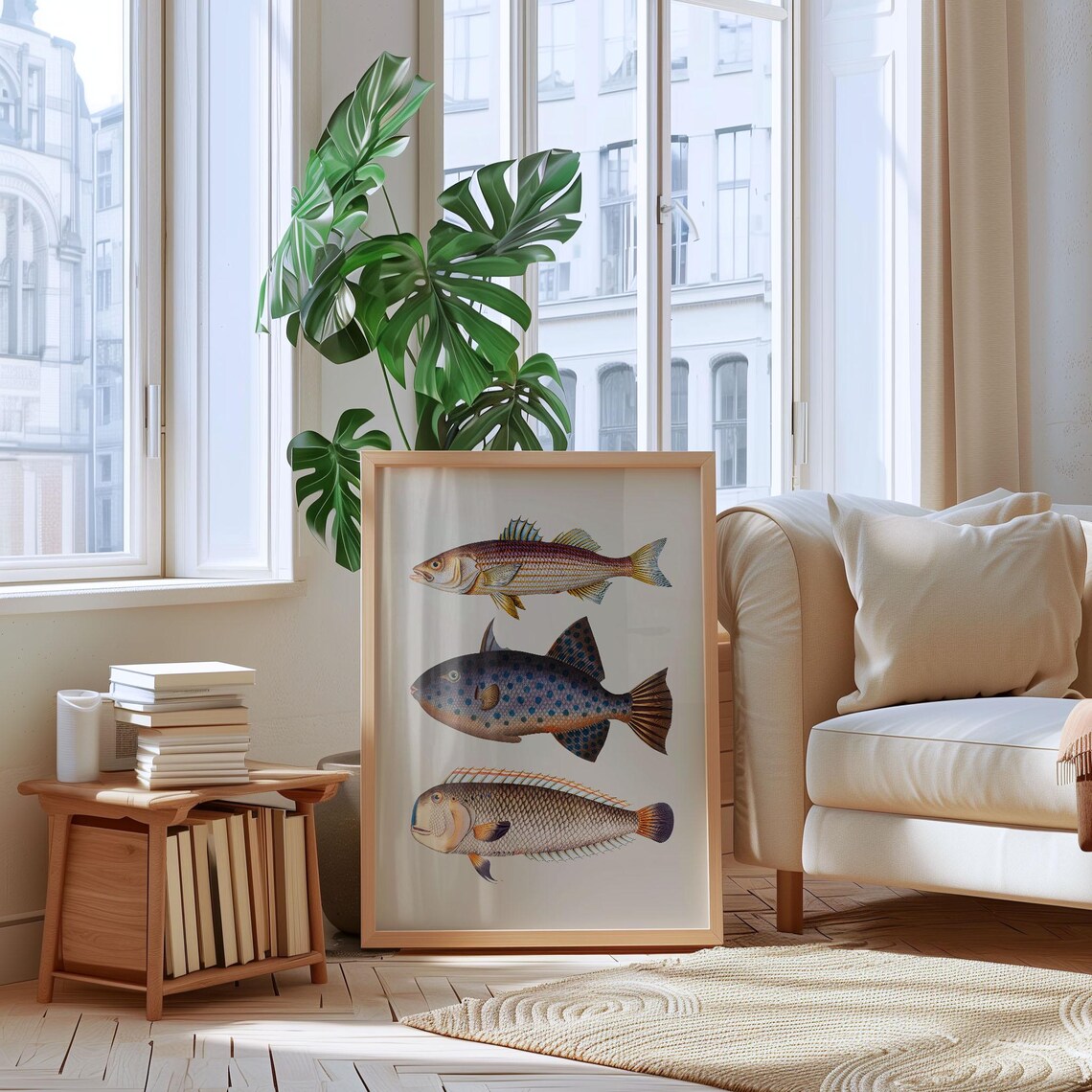 Vintage Style Fish Art Kitchen Wall Art Gallery Wall Art - Image 2