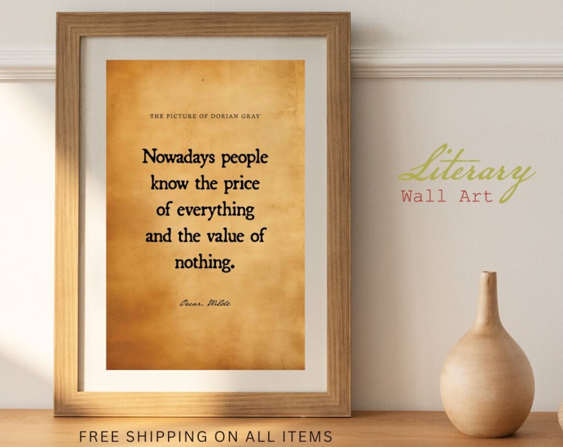 Oscar Wilde Quote, Vintage Book Art Print