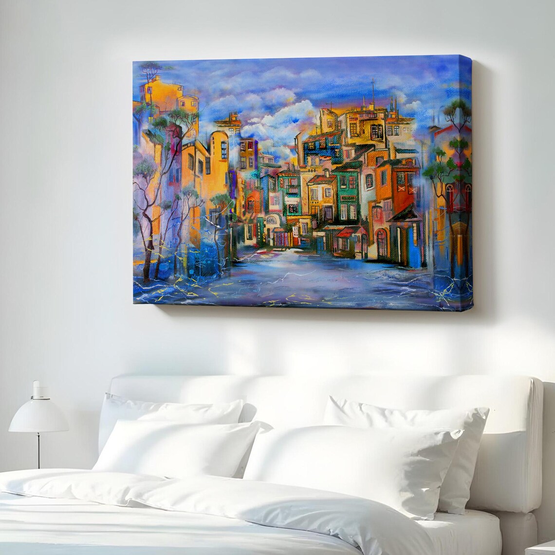 Cloudy Courtyard Oilpainting Housewarming Gift