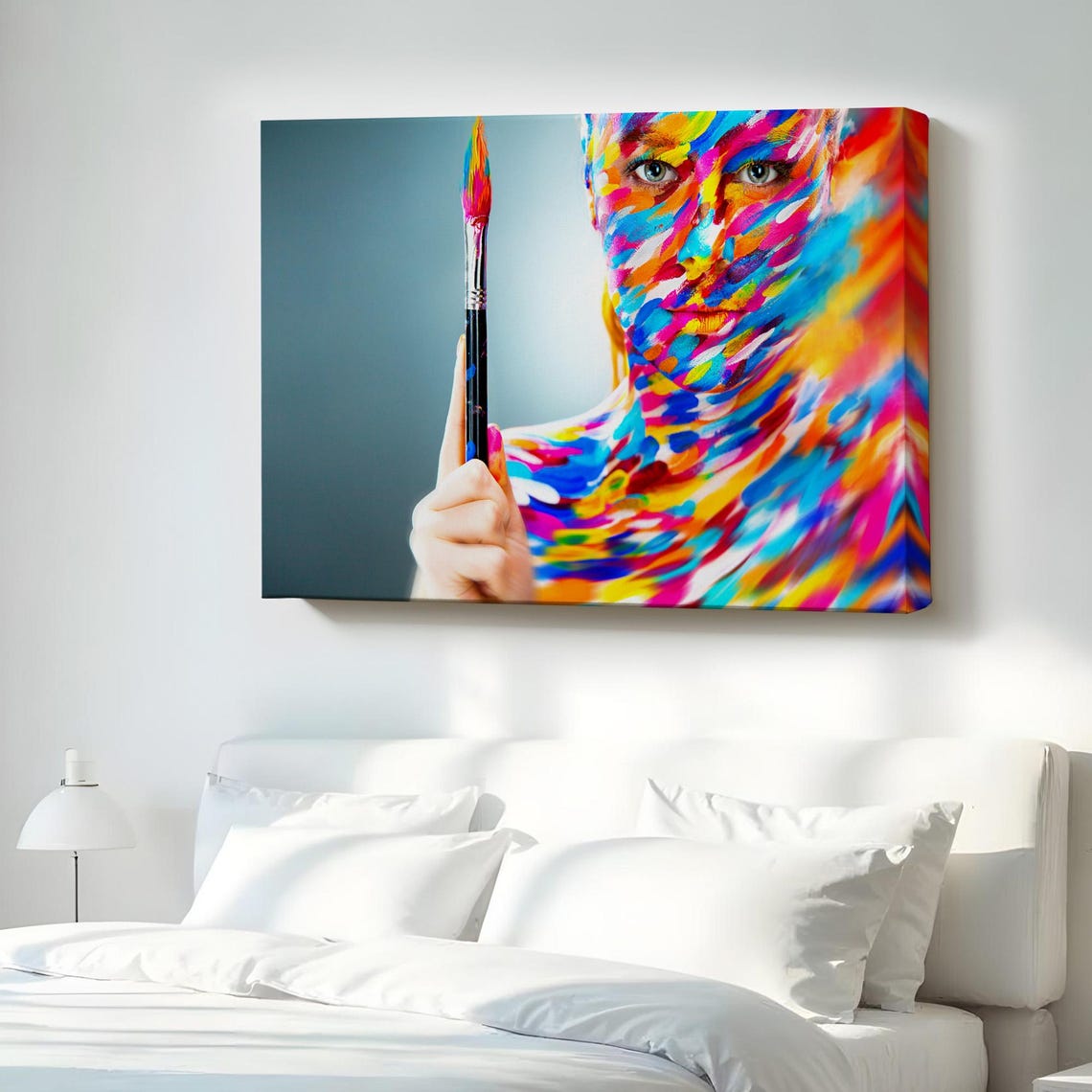 Artistic Woman Decorative Canvas Wall Art Framed Abstract Print Large