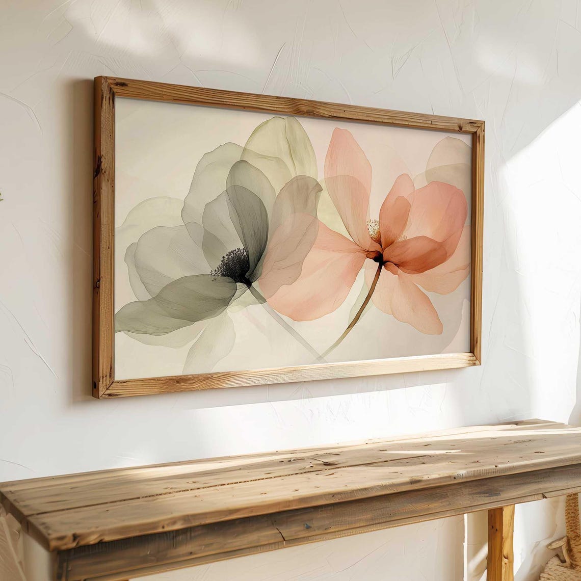 Blush Peach Translucent Anemone Flowers Delicate Botanical Art Print - Image 5