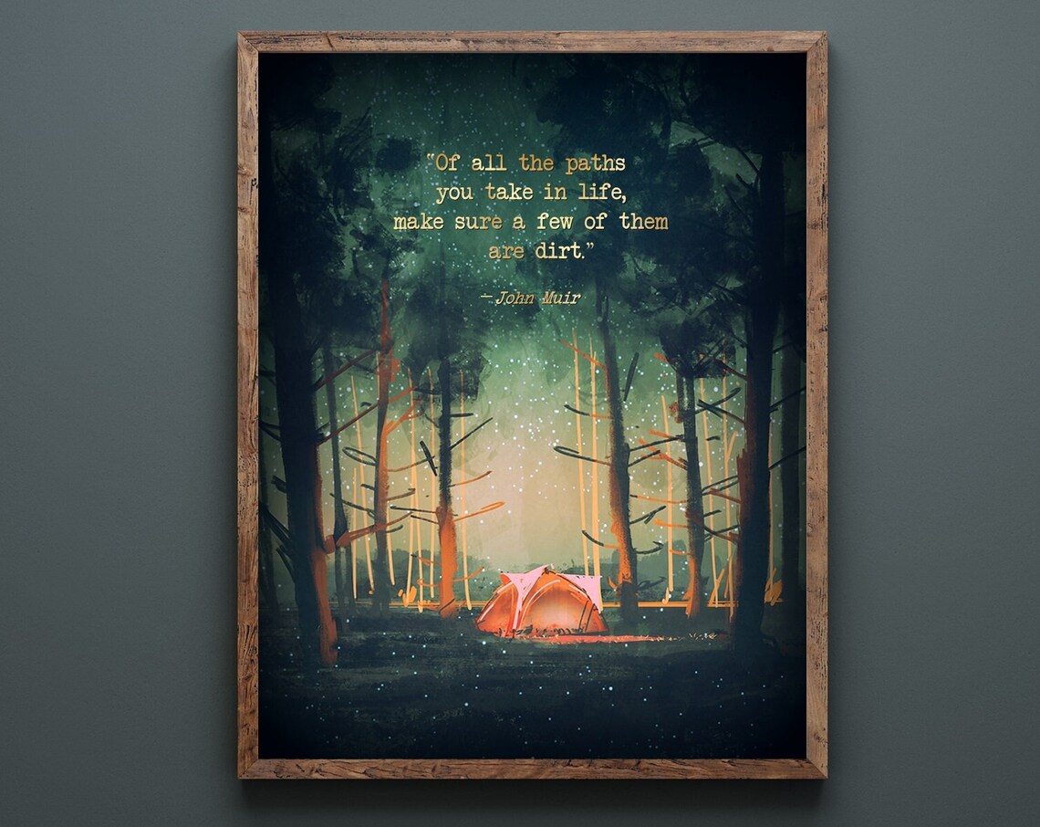 John Muir Quote, Watercolor Forest Pines Art Print - Image 5