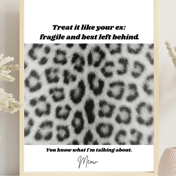 Funny Bathroom Wall Art Leopard Print Exinspired Quote Postersassy Bar Decor Glam Salon Humor Llama Style