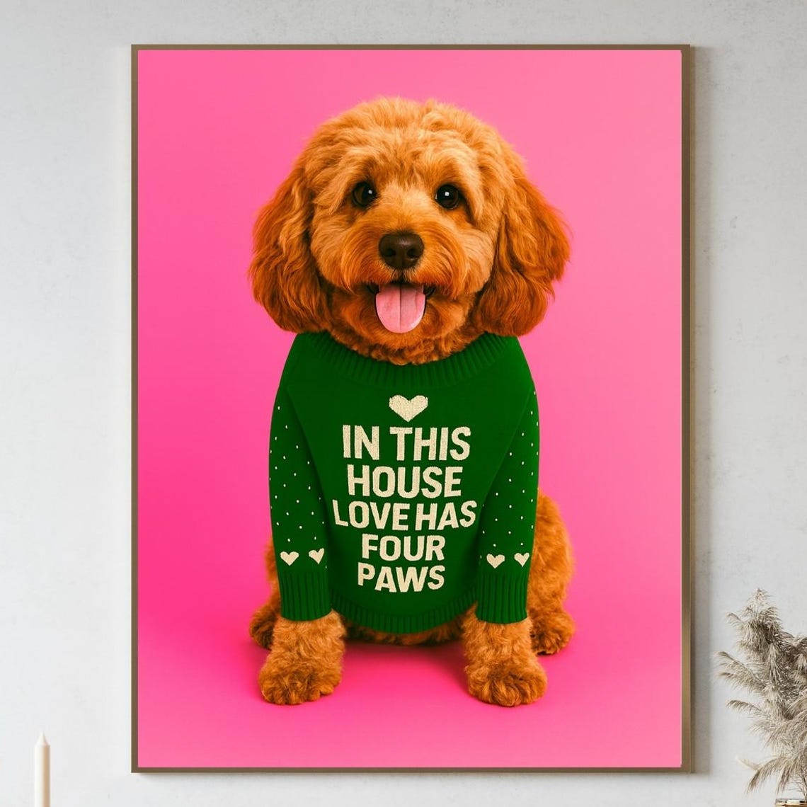 Cavapoo Poster, Cozy Pet Decor Mom Gift