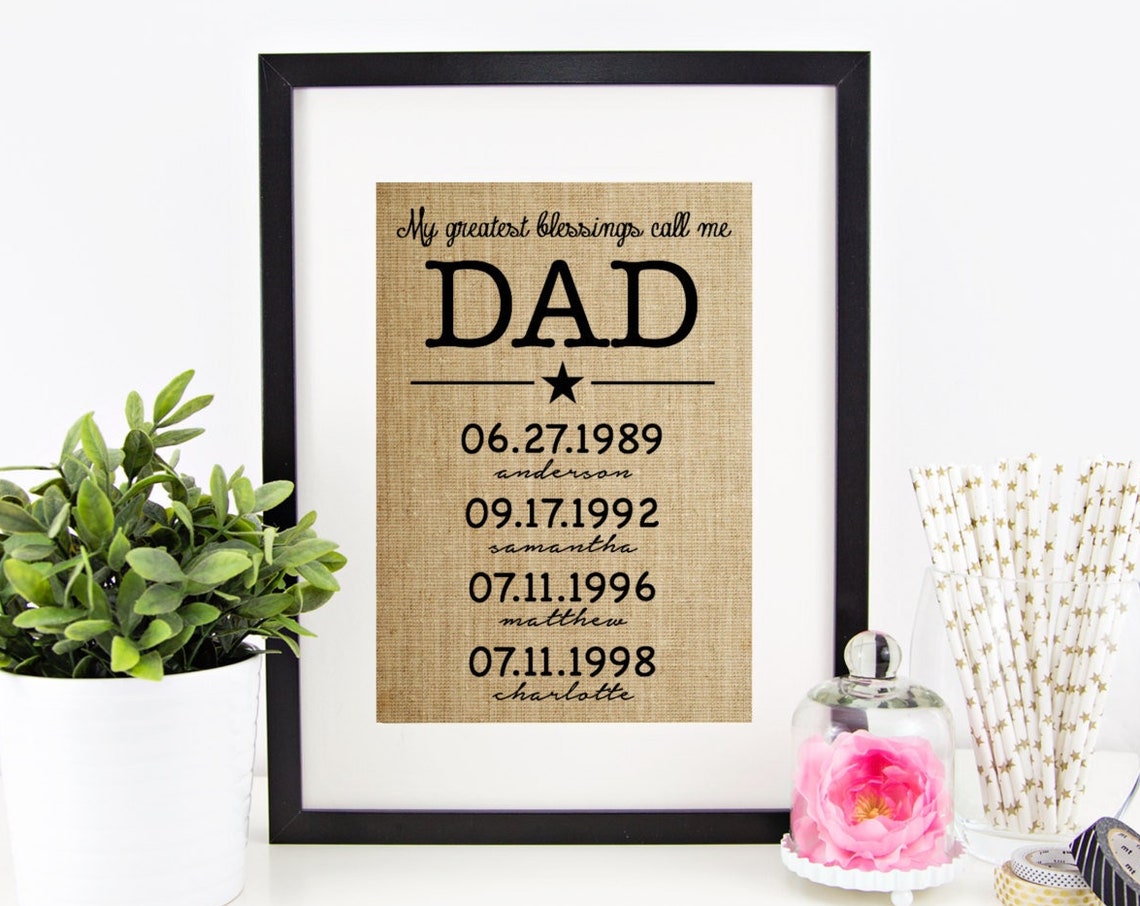 My Greatest Blessings Call Me Dad Birth Dates Kids Names Gift Poster