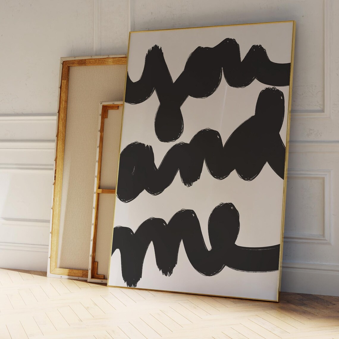 You and Me Poster Bold Black Brush Script Minimal Bedroom Decor