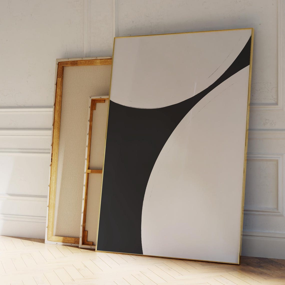 Abstract Print In Black And White Minimalist Mid Century Art Simple Modern Wall Trending Trendy Home Decor