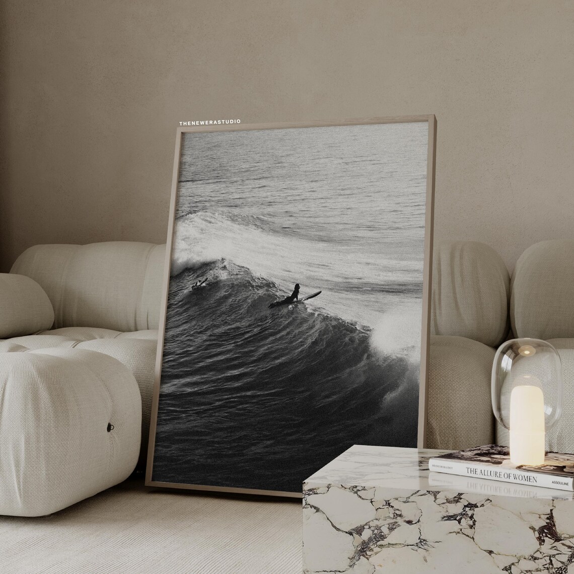 Black White Girl Surfing Poster The New Era Studio