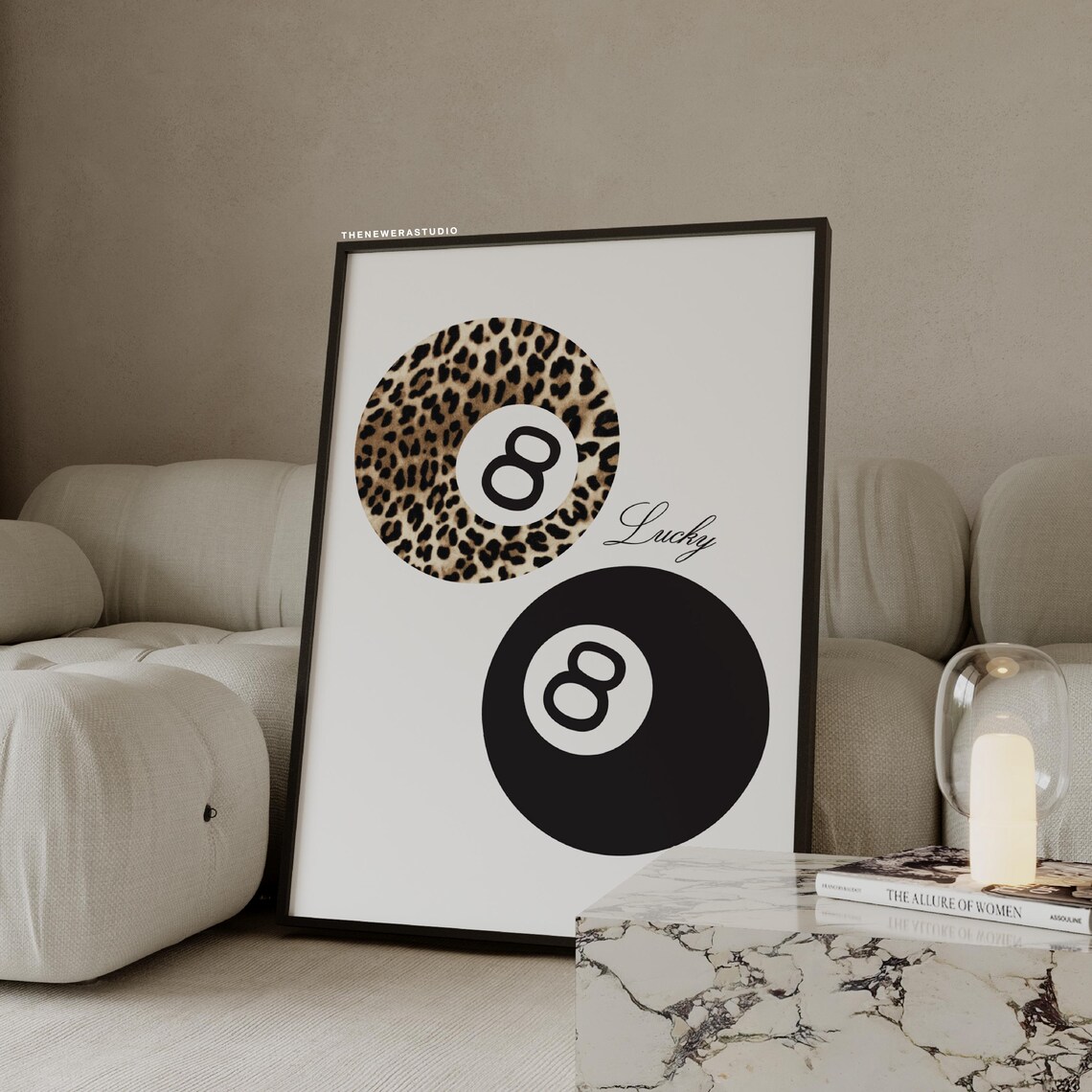 Leopard Black Lucky 8 Ball Poster The New Era Studio