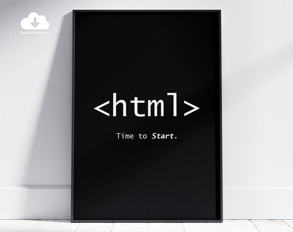 Html Poster, Coding Quote for Computer Room Decor