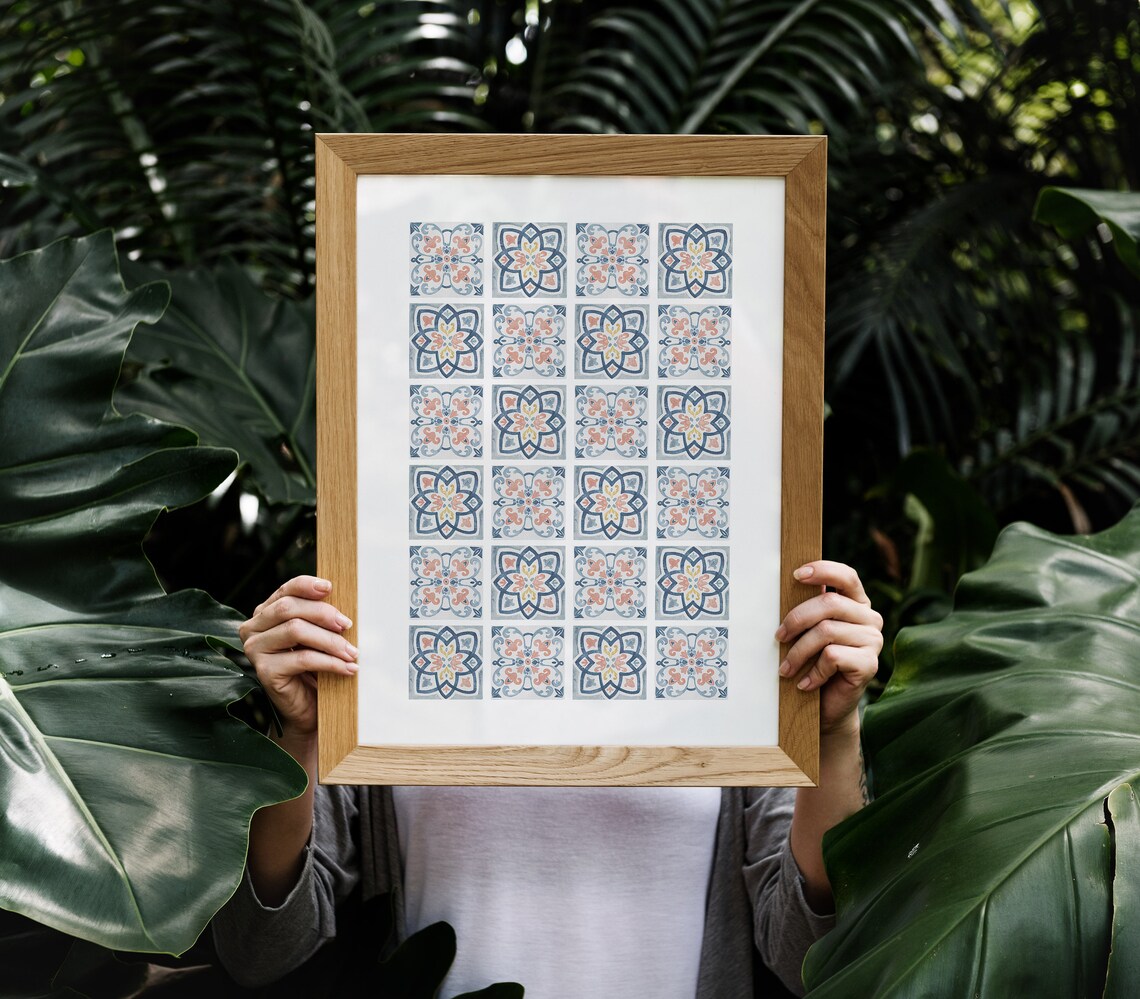 Faience Encaustic Tale Watercolor Mosaic Art Print - Image 5