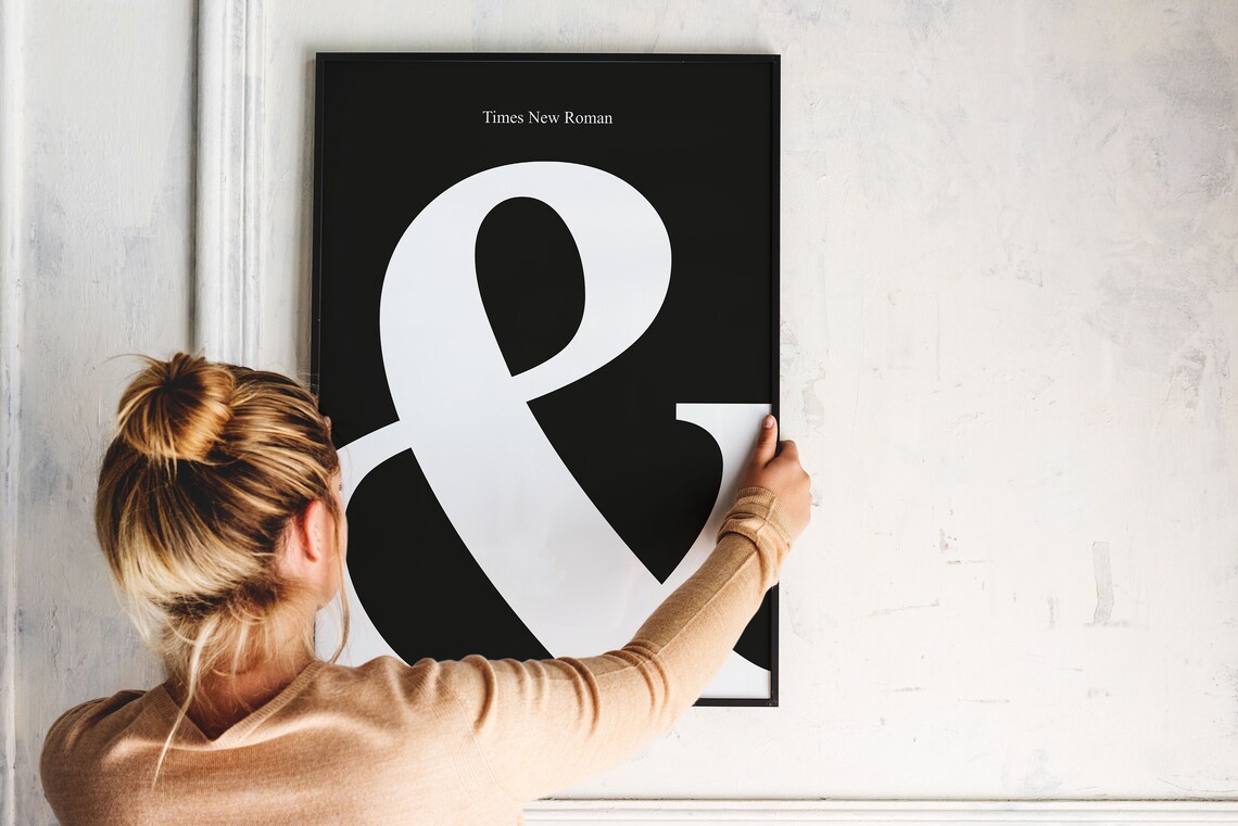 Ampersand Poster Times New Roman Poster Minimalist Ampersand Sign Typography Poster Times New Roman Modern Geometric Poster Art - Image 3