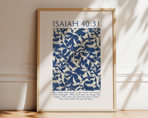 Vintage Isaiah 40:31 Christian Poster Art Print