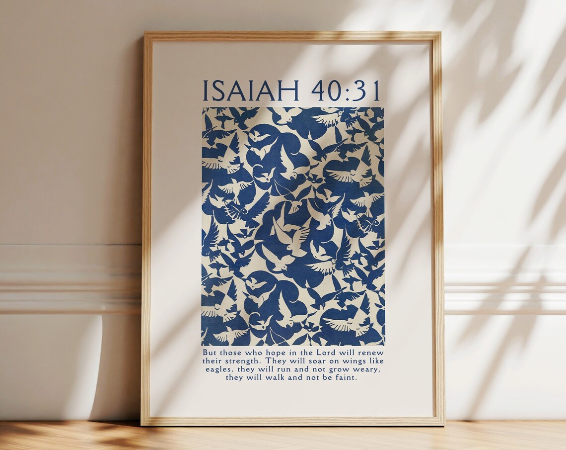 Vintage Isaiah 40:31 Christian Poster Art Print